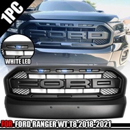 กระจังหน้า มีไฟ LED โลโก้ FORD ดำด้าน รุ่น ฟอร์ด เรนเจอร์ FORD RANGER WILDTRAK ปี 2018 - 2021 สีดำด้