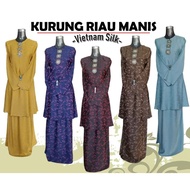 [S-5XL] Vietnam Silk Baju Kurung Riau. Baju Kurung Riau bunga. Baju kurung riau plussize. Baju Kurung Plus size