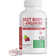 Bronson Beet Root+L-Arginine Nitric Oxide Non-GMO120Vegetarian Capsules S4XF 6Q4B