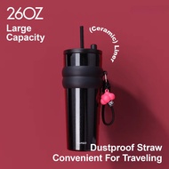 High Quality (26oz) Ceramic Liner Stainless Steel Coffee Mug with Lid Vacuum Flask Hot & Cold Tumble