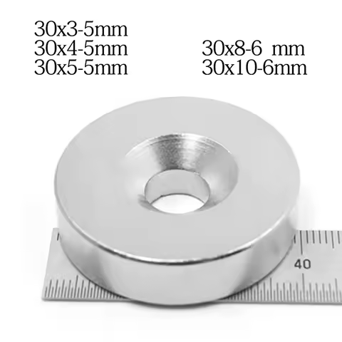 30x10-6 Powerful Round Magnet 30x10 Hole 6 mm For Home Refrigerator,Office,DIYY30x3-5mm 30x4-5 30*5-