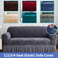 1/2/3/4 Seaters Jacquard Skirt Sofa Cover L Shape Universal Sofa Protector Anti-Slip Armchair Cover
