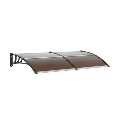 SucceBuy Window Door Awning Canopy 3 Sizes UPF 50+ Polycarbonate Entry Window Awning Front Door Over