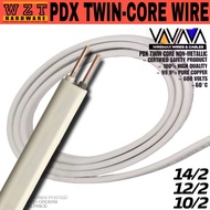 WIREMAX 99.9% PURE COPPER WIRE PDX TWIN CORE NON-METALLIC WIRE 14/2 1.6mm - 12/2 2.0mm - 10/2 2.6mm (PER 1 METER)