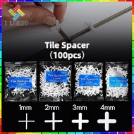 100Pcs Tile Spacers Cross Tile Leveling Spacers 1mm-4mm Tile Laying Auxiliary Tools