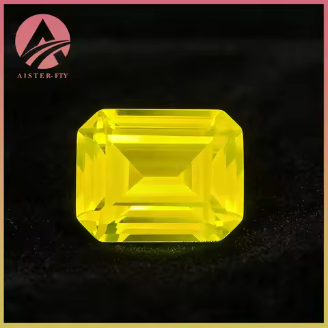Yttrium Aluminium Garnet Yellow Color Strong fluorescence Loose Gemstones Lab Diamonds Emerald Cut Y