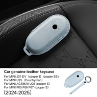 Leather Car Key Cover Case Holder For MINI Cooper Countryman U25 F65 J01 J05 F66 F67 Car Accessories