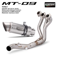 For MT-09 FZ-09 FJ09 MT09 FZ09 TRACER 900 2014-2020 51mm Motorcycle Exhaust System Slip On Front Lin