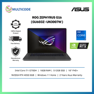 Asus Gaming Laptop ROG Zephyrus G16 GU603Z-UN3007W 16'' FHD+ 165Hz ( I7-12700H, 16GB, 512GB SSD, RTX4050 6GB, W11 )