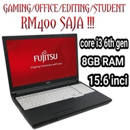 LAPTOP HARGA BAJET FUJITSU LIFEBOOK A576 CORE I3,LAJU DAN MURAH