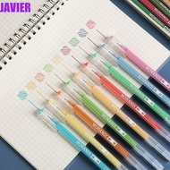 JAVIER Morandi Pens Set School Office Supplies 9 pcs/set Stationery Ballpoint Neutral Whole  Tube Morandi Colors  Pen Vintage Marker Liner