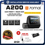 [Installation Provided] NEW 70mai Dashcam A200 Dual Channel 1080P Full HD+ HDR 24H Parking Surveilla
