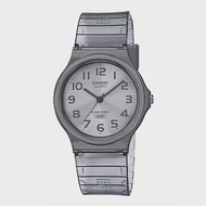 CASIO卡西歐 MQ-24S 簡約百搭超輕薄繽紛半透明中性數字腕錶 - 透明黑