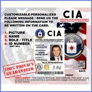 ☹ ♗ CIA CENTRAL INTELLIGENCE AGENCY ID CARD NOVELTY CARD MOVIE PROPS (CUSTOMIZABLE)