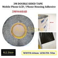 [3M 9448AB] Black Double Sided Adhesive Tape Sticky for Mobile Phone Repair - Width: 60mm , Length: 