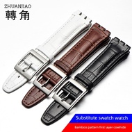 Corner SWATCH Strap SWATCH Concave Convex Interface Genuine Leather Strap Toothed Interface 17 19mm 