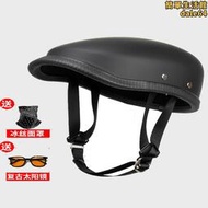 日式復古機車半盔滑板車安全帽騎行瓢盔電動車碳纖維夏盔貝雷帽