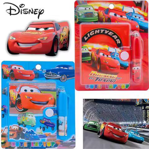 Pixar Cars 3 Disney Lightning McQueen Cartoon Pocket Book Cute Mini Notebook Student Pen Stationery 