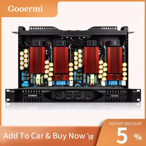 Gooermi DZ1300 1U Class D Power Amplifier 4 Channel 4x2000W Professional PA Audio Amp for Stage DJ S