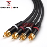 Gotham High Fidelity Four Core RCA Lotus Head Red White Audio Signal Cable Pure Copper Gold Plated S