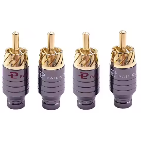 4Pcs Premium Gold-Plated RCA Plug Jack Connectors - High-End Audio/Speaker Input/Output Adapter with