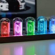 Nixie Tube Clock with Wi-Fi SYNC 12/24H Display Retro Alarm Clock Tube Clock Desktop Home Decoration