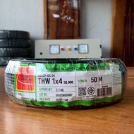 Thai union สายไฟ thw สายไฟเดินบ้าน สายไฟ THW 1 x 4 sq.mm ม้วน 50 เมตร IEC 01 มอก.ใหม่  สายเดี่ยว สาย