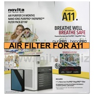 [Air Filter] Novita A11 Air Purifier Nano Ions PURIPRO/HEPAPRO 2 Yrs Filter Pack