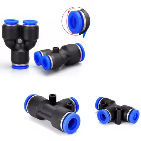 5/10PCS PY PE series T Y shaped Tee 4 6 8 10 12 16mm 3 Way Port Pneumatic Pipe Connector Tube Air Ho