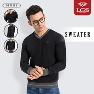 LGS - Casual Sweater - Men - V neck - Black - Regular Fit - CST.260.D056.03.C C C C