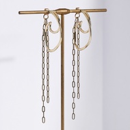 [ZANZAN ZANZAN] Girl Double C Chain Earrings [EK09BB009]