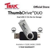 TREK TD Duo Thumbdrive™ Dual Drive USB 3.1 Type-C Flash Drive - 32GB 64GB 128GB