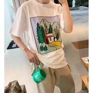 Mountain Research Hut Japanese Style Mountain Series Outdoor Cabin Comic T-Shirt Short Sleeve Men Wo