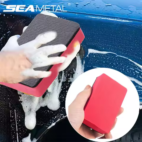 SEAMETAL Car Wash Mud Magic Clay Sponge Bar Block Pad Cleaning Eraser Wax Polisher Tool Remove Conta