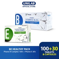 UNILAB - Bundle: Pharex B-Complex 100 Tablets + Pharex E 30 Softgel Capsules (BE Healthy Pack)