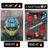 F1 Topps Chrome F1-75 Card (HELMET) - Fernando Alonso (Aston Martin Racing) - HELMET & ACE OF TRADES