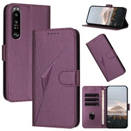 Ready stock Triangle Pattern Buckle Clasp Leather Phone Case For Sony Xperia 10 VII/Sony Xperia 1 II