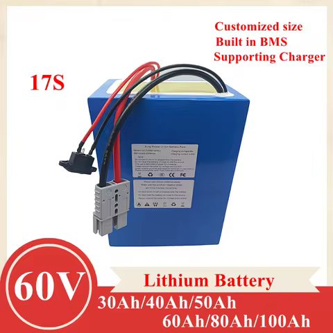 17S 60V 30Ah 40Ah 50Ah 60Ah 80ah 100Ah lithium ion battery pack for 2000W 3000w 4000W 5000W 6000W El