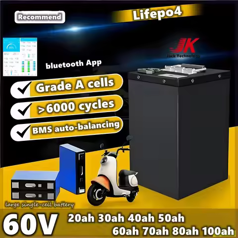 60V 60Ah 100Ah 60V 80Ah 20Ah 30Ah 40Ah 50Ah 70Ah Lithium iron phosphate battery LIFEPO4 for Two Whee