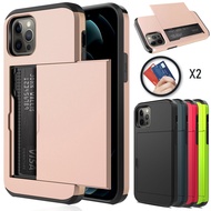 For For iPhone 12/12 Pro/12 Pro Max/12 Mini Shockproof Wallet Case Cover with Credit Card Holder Slot