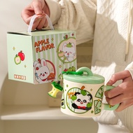 Couple Mug Set Gift Box Cute Mug Female Birthday Gift Water with Lid Ceramic Mug with Lid