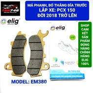 Má phanh. Bố thắng đĩa trước ELIG mã EM380 lắp cho xe PCX 150 đời 2018 trở lên