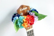Ukulele lei / rainbow hibiscus, Ukulele gifts, Ribbon leis,