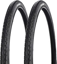 2PCS 24x1.25 (32-507) Bicycle Tire Set, Puncture Resistant Wear-Resistant City Commuter Tire for 24-