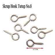 GANTUNGAN Lie1301 20 Pc Screw Cap Hanger Screw HOOK No.8 (3.7cm) Screw Bolt/ Picture Frame HangerHOO