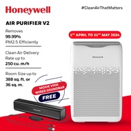 Honeywell Air Purifier for Home, 4 Stage Filtration, Covers 36 m², High Efficiency Pre-Filter, H13 HEPA Filter, Activated Carbon Filter, Removes 99.99% Pollutants &amp; Micro Allergens - Air touch V2