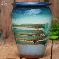 Retro pottery pot, coarse pottery flower pot, ceramic pot with good air circulation for root growth,