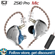KZ ZS10 PRO Earphones 4BA+1DD Hybrid In Ear Earbuds HIFI Bass Music IEM Headphone Running Sports Gam