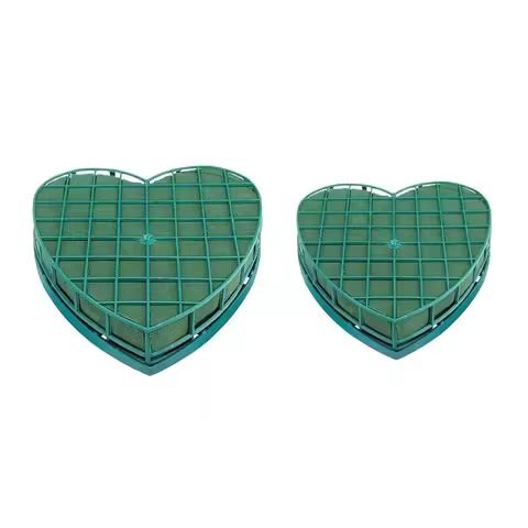 Wedding Car Heart Shape Flower Foam Cage Box with Suction Cup Green Styrofoam Wet Floral Block Artif