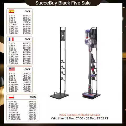 VEVOR Vacuum Stand Compatible With Dyson Stable Holder with 4 Hooks for Dyson DC30/31/34/35/58/59/62